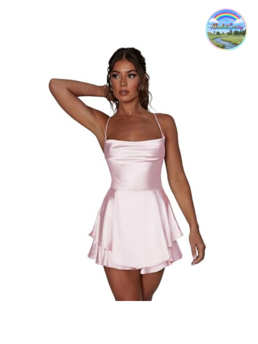 Satin Sleeveless Backless Bodycon Romper Dress Mini Jumpsuit